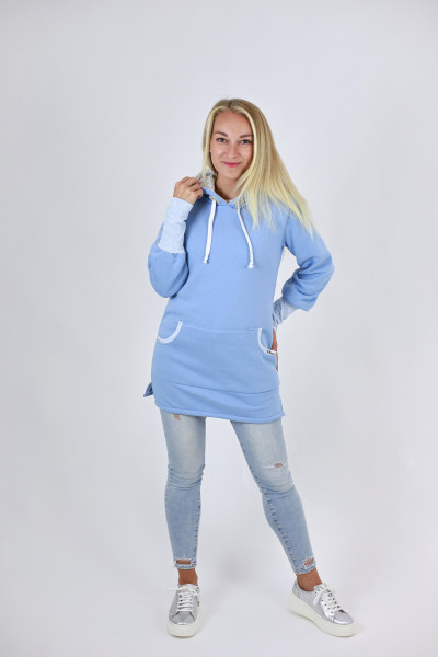 Dámské mikinošaty BLANKYTNĚ MODRÉ (4)