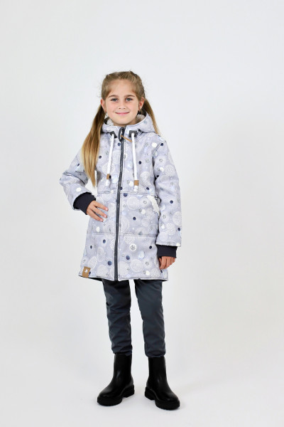 Kabát softshellový zimní s beránkem VZOROVANÉ KRUHY (4)