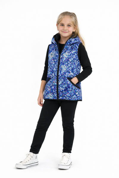 Softshellová dětská vesta MODRÉ KONFETY (3)
