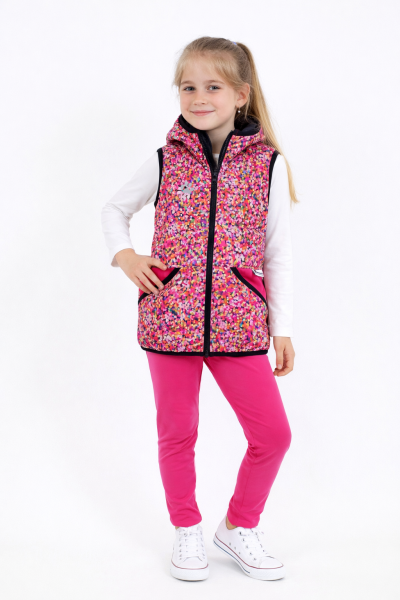 Softshellová dětská vesta RŮŽOVÉ KONFETY (4)