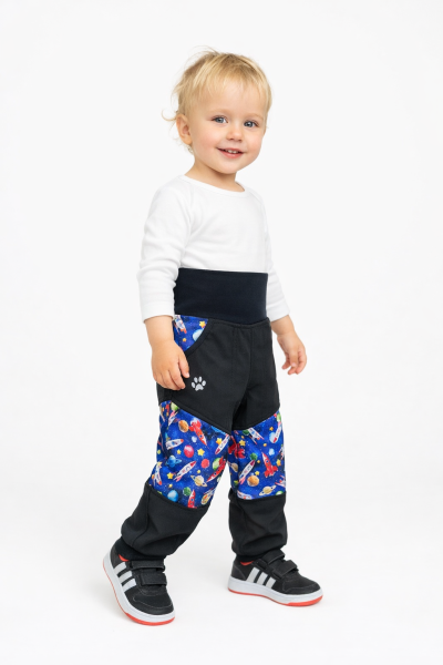 Kalhoty baby softshellové s fleecem RAKETY (2)