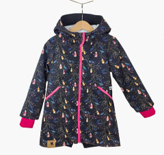 Kabát - parka softshellová SRDÍČKA RŮŽOVO-MODRÁ (1)