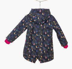 Kabát - parka softshellová SRDÍČKA RŮŽOVO-MODRÁ (2)