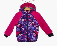 Bunda softshellová BAREVNÁ SRDÍČKA (1)