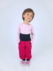 Kalhoty baby softshellové zimní s fleecem růžové