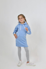 Mikinošaty blankytne modré s balónovými rukávmi