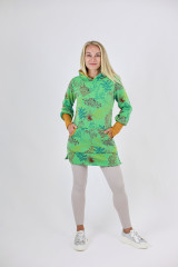 Dámské mikinošaty BAREVNÉ LISTY s balónovými rukávy