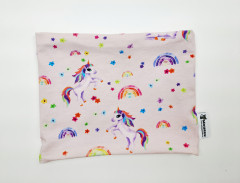 Nákrčník JEDNOROŽCI s DUHOU na sv.růžové