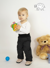 Kalhoty baby softshellové zimní s beránkem černé