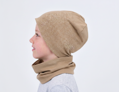 SET Čepice + Nákrčník MELÍR BÉŽOVÝ