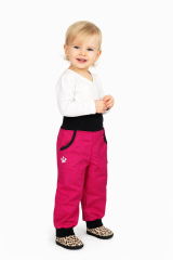 Kalhoty baby softshellové s beránkem tmavě růžové