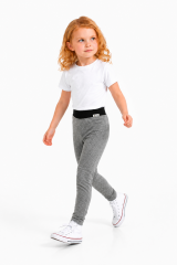 Dívčí softshellové legíny s fleecem šedý melír (2)