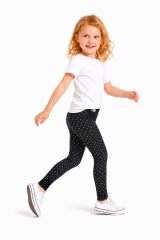 Dívčí softshellové legíny s fleecem černé - puntikaté (3)