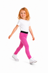 Dívčí softshellové legíny s fleecem růžový melír (3)